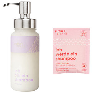 Starterset Shampoo Pulver Yuzu & Kirschblüte inkl. Pumpspender - FUTURE STORIES