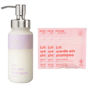 Vorteilskit 3er Set Shampoo Pulver Yuzu & Kirschblüte inkl. Pumpspender - FUTURE STORIES