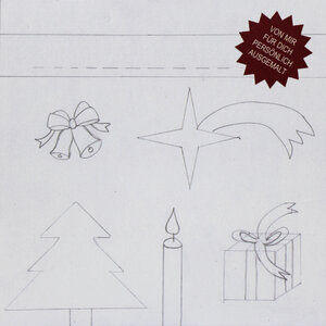 Weihnachtskarte "Weihnachtsgruß zum Ausmalen" mit Kuvert - Carlique