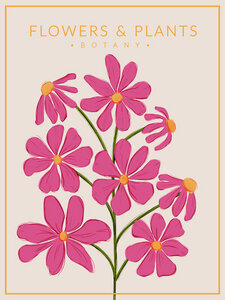 Poster / Leinwandbild - Hot Pink Flowers - Botany no1 - Photocircle