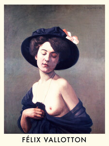 Poster / Leinwandbild - Felix Vallotton: Frau mit schwarzem Hut - Photocircle
