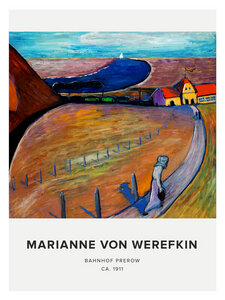 Poster / Leinwandbild - Marianne von Werefkin: Bahnhof Prerow (ca. 1911) - Ausstellungsposter - Photocircle