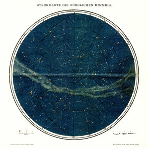 Wandbild / Kunstdruck / Poster / Leinwand - Sternkarte des nördliche Himmels - Photocircle