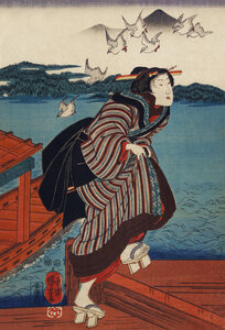 Poster / Leinwandbild - Utagawa Kuniyoshi: Sanbashi no Onna - Photocircle