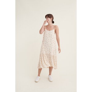 Kleid NEDEL mit feinem Blätterprint - Basic Apparel