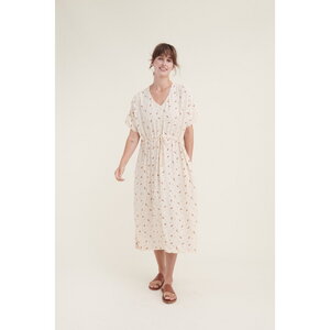 Kleid ANJO mit feinem Blätterprint - Basic Apparel