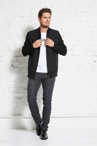 Herren Zipperjacke aus Schurwolle "Zipped jacket fabric mix male" - Wunderwerk