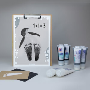 Pinguin Prints | Babyposter für Fußabdrücke - KINDACUTE
