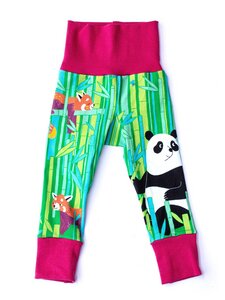 Mitwachsende Leggings Panda Wald - Grün Bamboo - Merle Kids