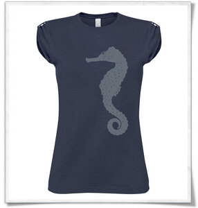 Seepferdchen  T-Shirt für Damen in navy blau / dunkelblau - Picopoc