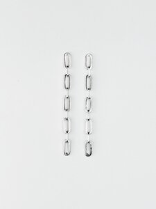 SQUARE CHAIN long Ohrringe aus recycelten 925 Sterling Silber - PULVA jewelry