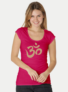 Roundneck Shirt Damen OM - Peaces.bio - handbedruckte Biomode