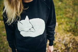  Fuchs Unisex Sweatshirt / Bio & Fair Wear BLACK  - ilovemixtapes