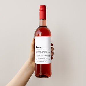 Weinflaschen-Etikett: Danke Definition - aemmi