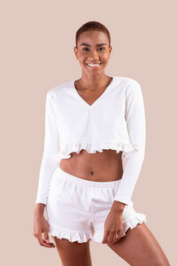 Pyjama 'Karmen Karr' Eco-white + pflanzbares Etikett - Maathai Organic