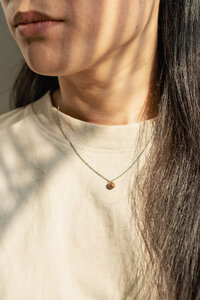 Halskette mit Holzelement 'PEARL NECKLACE' - Kerbholz