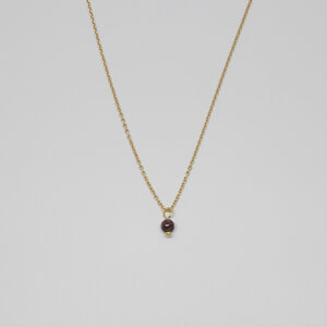Kette 'gemstone' mit Perlenanhänger Silber/vergoldet - fejn jewelry