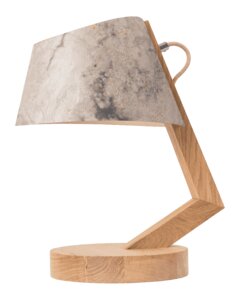 Handgemachte Tischlampe aus Eiche Lampenschirm aus Naturmaterialien - ALMUT von Wildheim