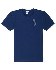 Seepferdchen Herren T-Shirt aus Biobaumwolle, Hergestellt in Portugal ILP06 - estate blue - ilovemixtapes