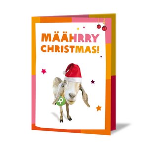 Spenden-Geschenk "Ziege" (Weihnachtskarte mit Magnet) - OxfamUnverpackt
