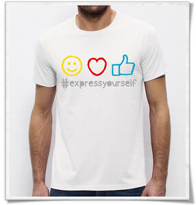 #expressyourself  emoji T-Shirt für Männer in Weiß - Picopoc