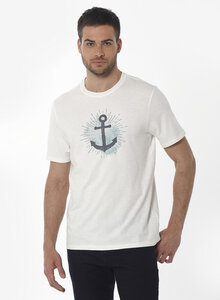 T-Shirt aus Bio-Baumwolle mit Anker-Print - ORGANICATION