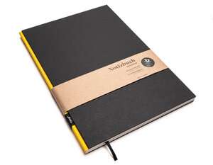 Nachhaltiges großes Design-Notizbuch (Schwarz) aus 100 % Recyclingpapier „BerlinBook“ - tyyp