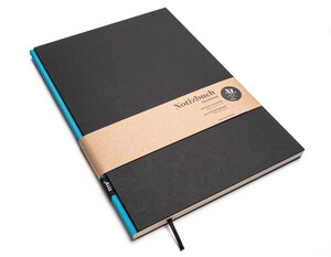 Nachhaltiges großes Design-Notizbuch (Schwarz) aus 100 % Recyclingpapier „BerlinBook“ - tyyp