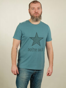 T-Shirt Herren - Star - light blue - NATIVE SOULS
