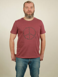 T-Shirt Herren - Peace - berry - NATIVE SOULS