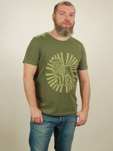 T-Shirt Herren - Lion Sun - green - NATIVE SOULS