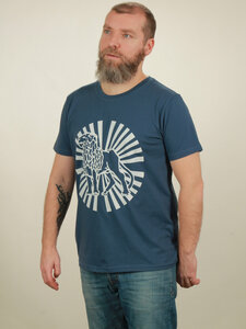T-Shirt Herren - Lion Sun - dark blue - NATIVE SOULS