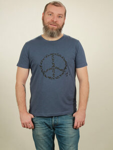 Slub T-Shirt Herren - Peace - dark blue - NATIVE SOULS