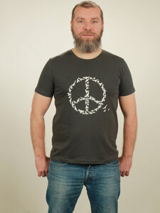 Slub T-Shirt Herren - Peace - dark grey - NATIVE SOULS