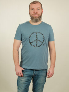Slub T-Shirt Herren - Peace - light blue - NATIVE SOULS