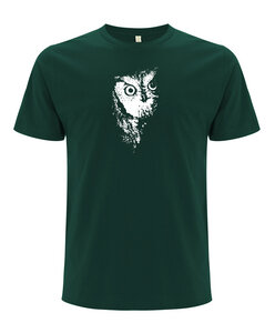 Herren T-Shirt mit Eule aus Biobaumwolle Bottle Green - ilovemixtapes