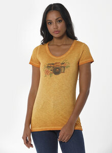 Cold Pigment Dyed T-Shirt aus Bio-Baumwolle mit Kamera-Print - ORGANICATION