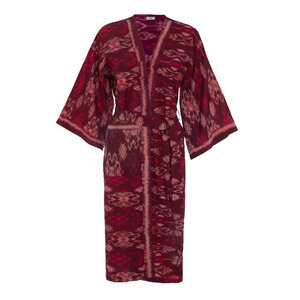 Ikat Kimono Robe Burgunder - nandi