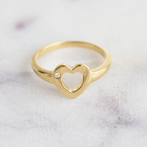 Romantischer silberner Ring mit einem Diamanten Celine - Eppi
