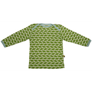 loud+proud Bio Langarm Shirt mit grünem Walaufdruck - loud + proud