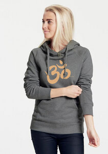 Bio-Damen-Kapuzensweater "Ohm" - Peaces.bio - handbedruckte Biomode