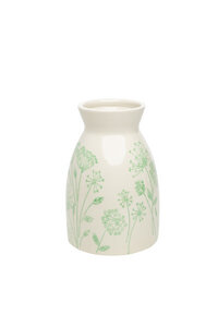 Vase FLORAL mit Blütenmuster in grün (POR531) - TRANQUILLO