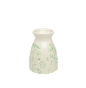 Vase FLORAL mit Blütenmuster in grün (POR530) - TRANQUILLO