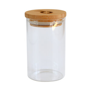 Vorratsglas aus hochwertigem Borosilikatglas mit Bambusdeckel - pandoo