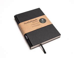Nachhaltiges kleines Design-Notizbuch (Schwarz) aus 100 % Recyclingpapier „BerlinBook“ - tyyp
