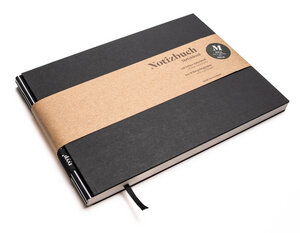 Nachhaltiges Skizzenbuch A5 (Schwarz), Querformat aus 100 % Recyclingpapier „BerlinBook“ - tyyp