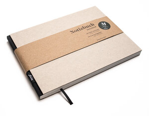 Nachhaltiges Skizzenbuch A5 (Recyclingkarton), Querformat aus 100 % Recyclingpapier „BerlinBook“ - tyyp