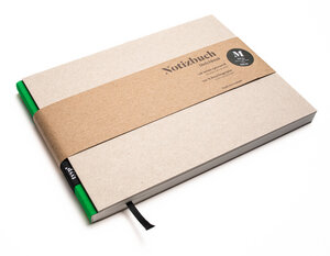 Nachhaltiges Skizzenbuch A5 (Recyclingkarton), Querformat aus 100 % Recyclingpapier „BerlinBook“ - tyyp