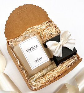 Geschenkbox | kleine Aufmerksamkeit| Dankeschön | kleines Geschenk | Verwöhnset | Einzugsgeschenk | Geschenkset Schoko & Kerze (XS) - givtback