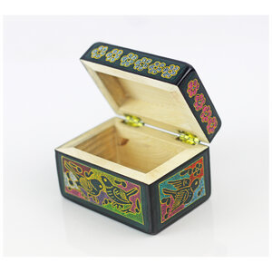 Handgemachte Olinala Box aus Mexiko im Vogeldesign - Mitienda Shop